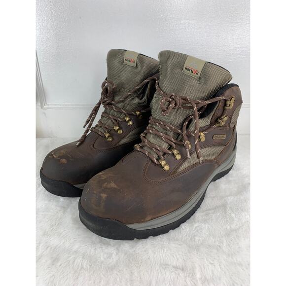 NORTIV 8 Men’s Brown Steel Toe Waterproof Work Boots Size 11 - Picture 1 of 8